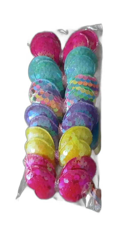 Laços de paetê coloridos